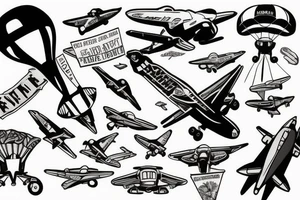 Skydiver jumping out of a ✈️ tattoo idea