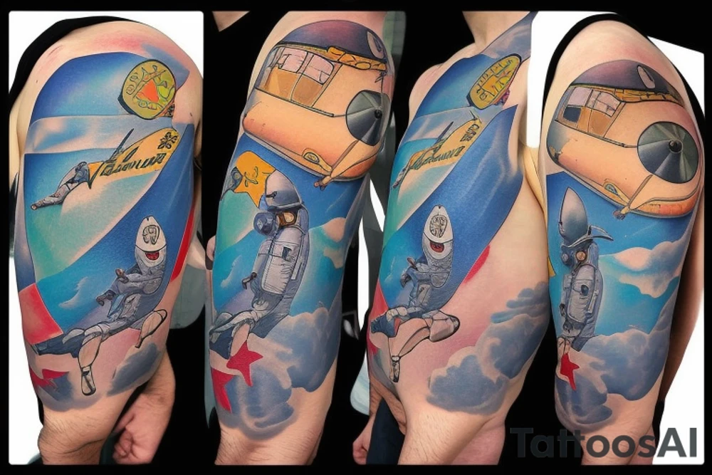 Skydiver jumping out of a ✈️ tattoo idea