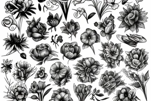 birth flowers tattoo idea