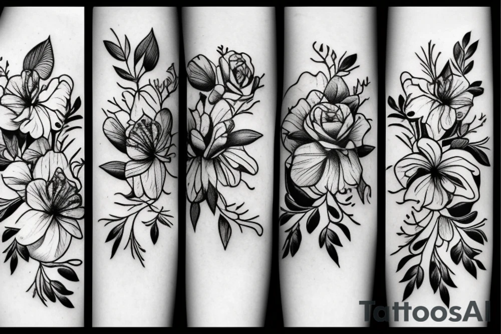 birth flowers tattoo idea