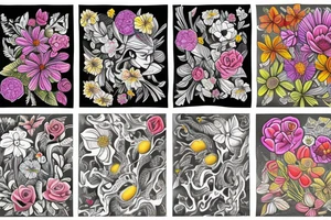 Full sleeve of wild flowers tattoo idea