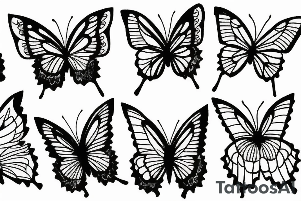 Flower and butterflies tattoo idea