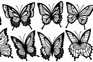 Flower and butterflies tattoo idea