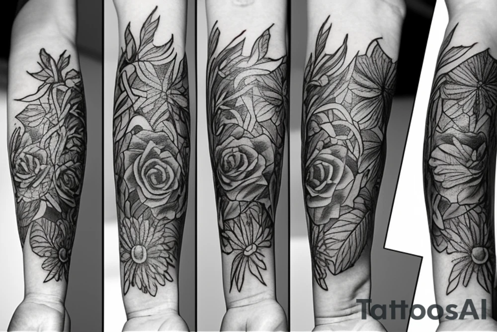 Flower and vines tattoo idea