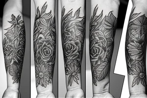 Flower and vines tattoo idea