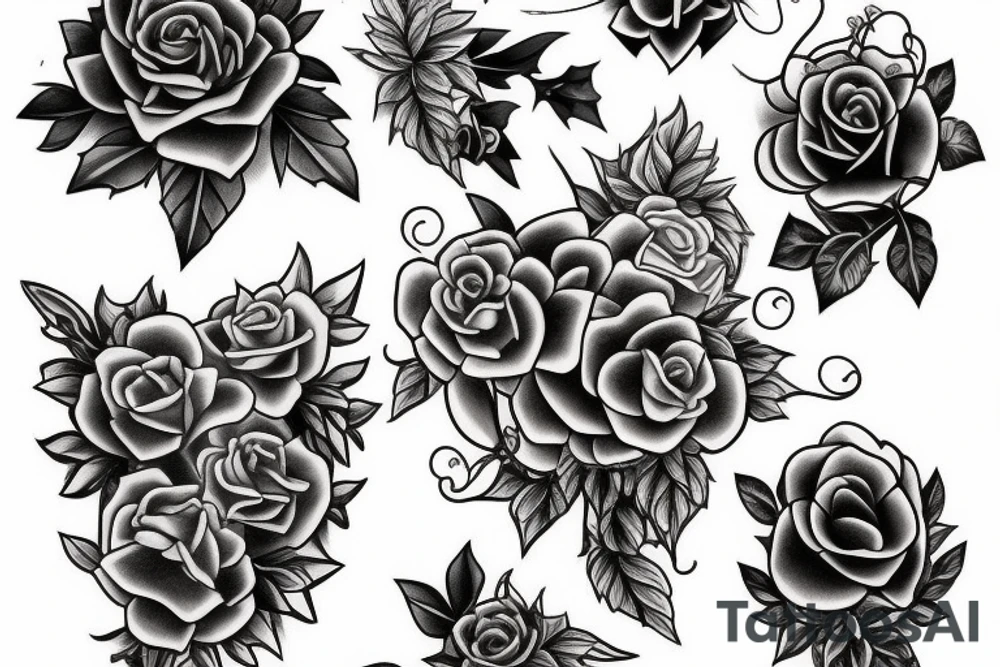 Flower and vines tattoo idea