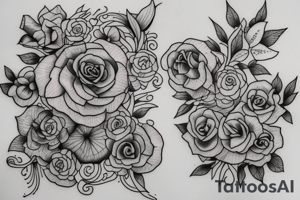 Flower and vines tattoo idea