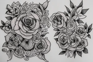 Flower and vines tattoo idea