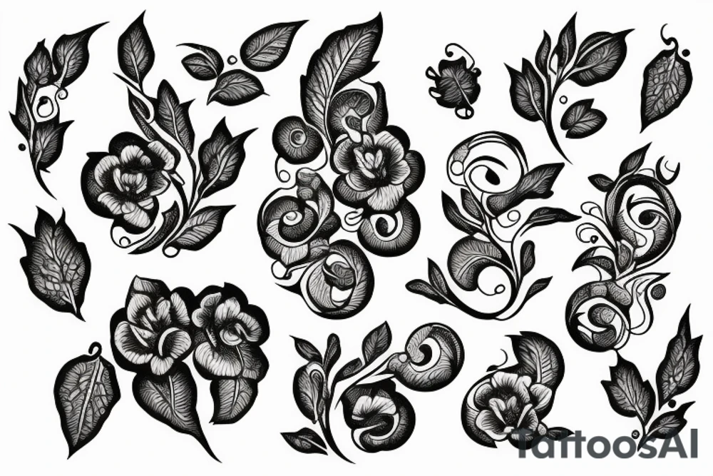 Flower and vines tattoo idea