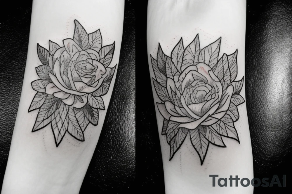 Warhammer and flowers tattoo idea