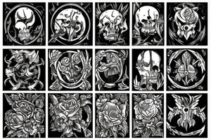 Warhammer and flowers tattoo idea