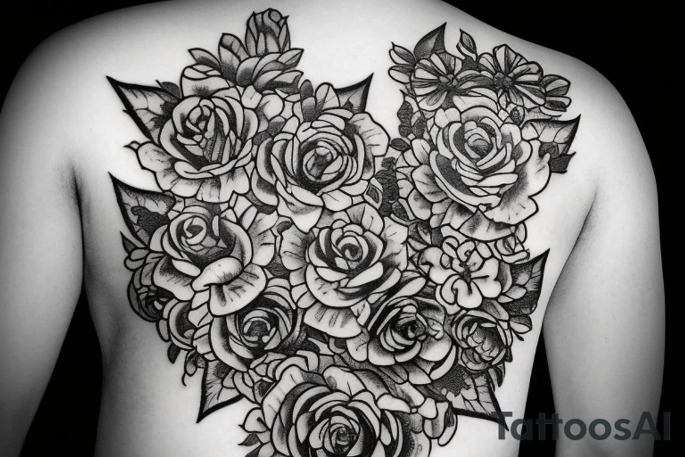 Warhammer with flowers tattoo idea