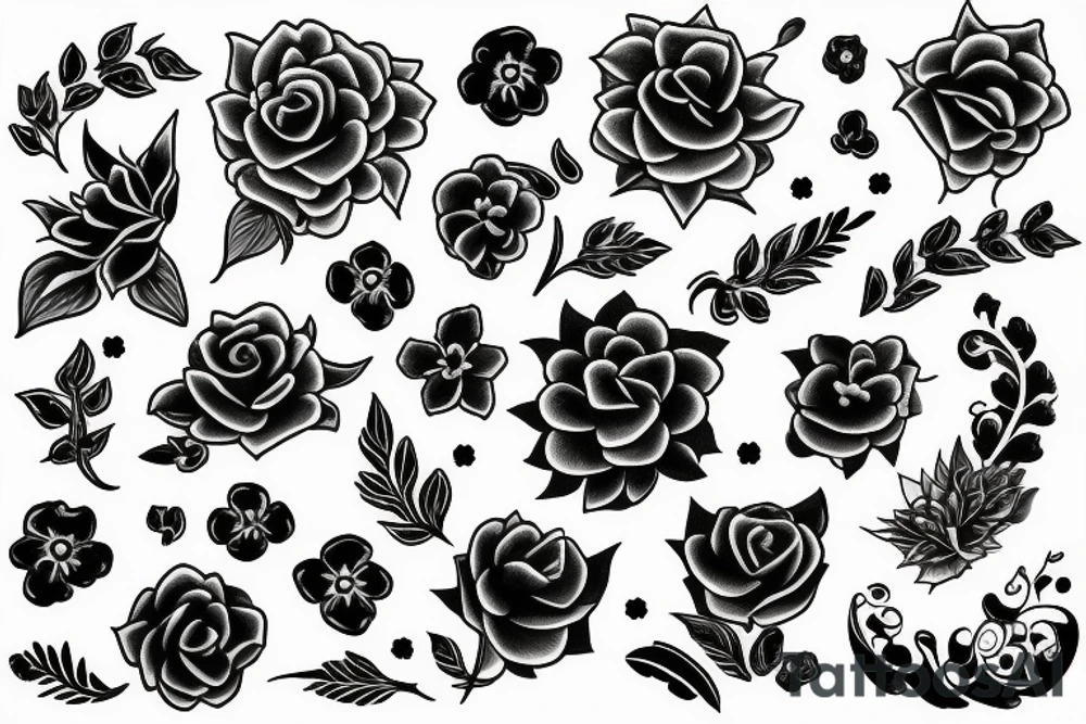 D20 with flowers tattoo idea