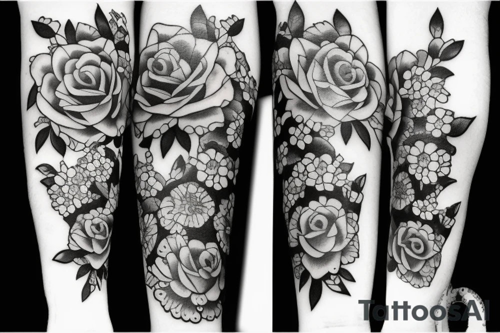 D20 with flowers tattoo idea