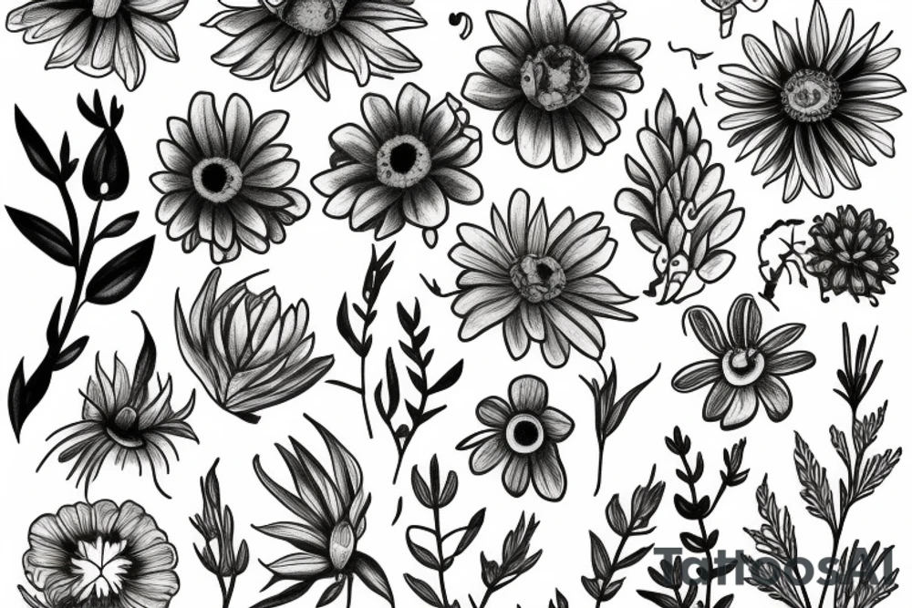 Wildflowers tattoo idea