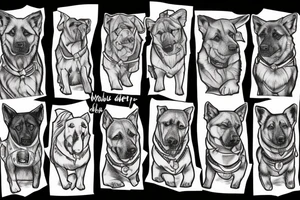 2 german shepards with text "What is the most important step a man can take" tattoo idea