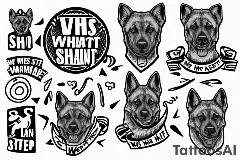 2 german shepards with text "What is the most important step a man can take" tattoo idea