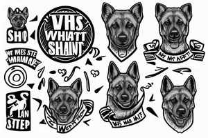 2 german shepards with text "What is the most important step a man can take" tattoo idea