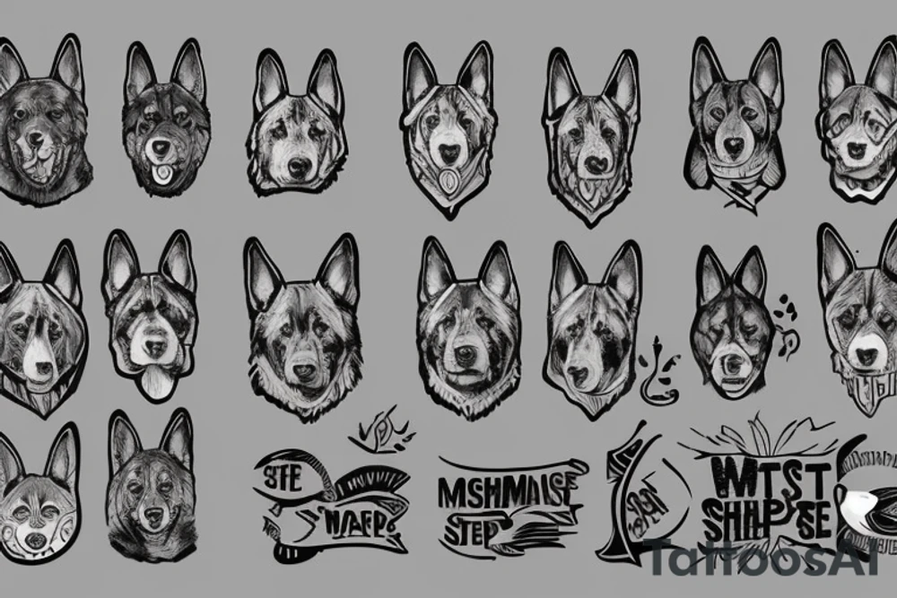 2 german shepards with text "What is the most important step a man can take" tattoo idea