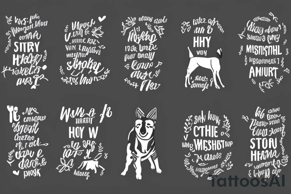 2 shepherd dogs with text "What is the most important step a man can take" in english tattoo idea