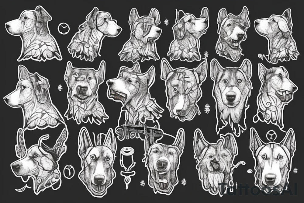 2 shepherd dogs with text "What is the most important step a man can take" in english tattoo idea