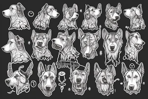 2 shepherd dogs with text "What is the most important step a man can take" in english tattoo idea