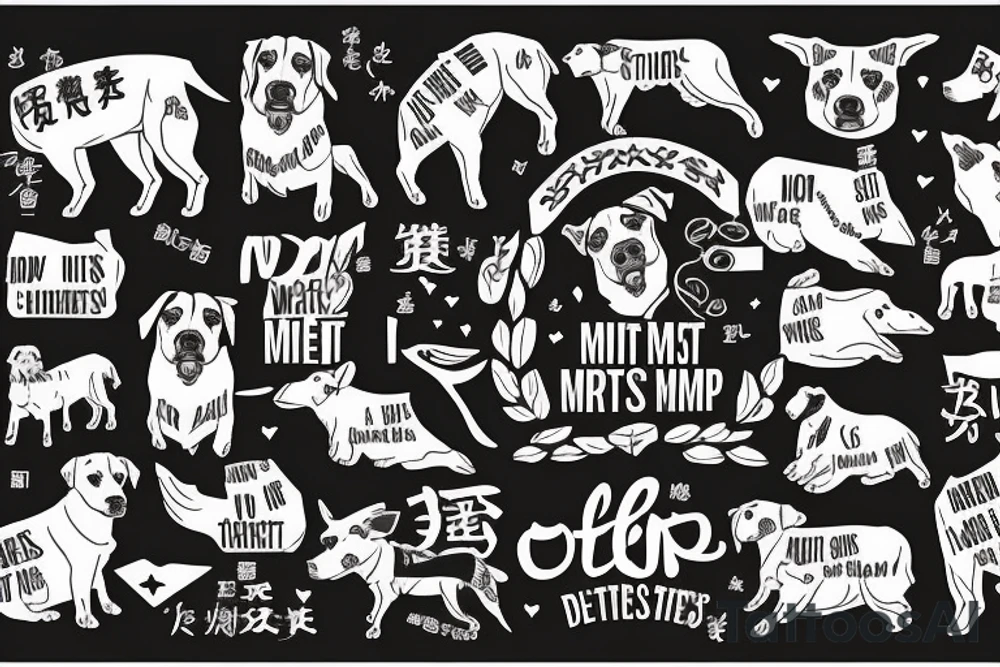 2 shepherd dogs with text "What is the most important step a man can take" in english tattoo idea