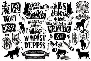 2 shepherd dogs with text "What is the most important step a man can take" in english tattoo idea