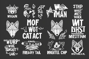 wolf image with text "What is the most important step a man can take" in english tattoo idea