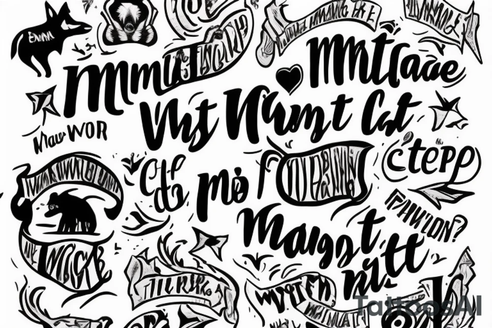 wolf image with text "What is the most important step a man can take" in english tattoo idea
