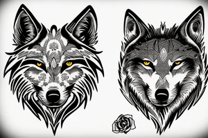 two wolves circling each other tattoo idea