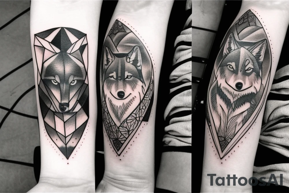 two wolves circling each other tattoo idea