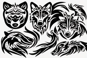 two wolves circling each other tattoo idea