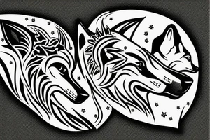 two wolves circling each other tattoo idea