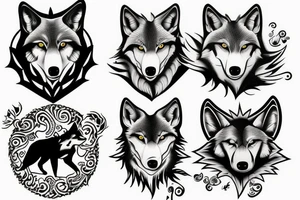two wolves circling each other tattoo idea