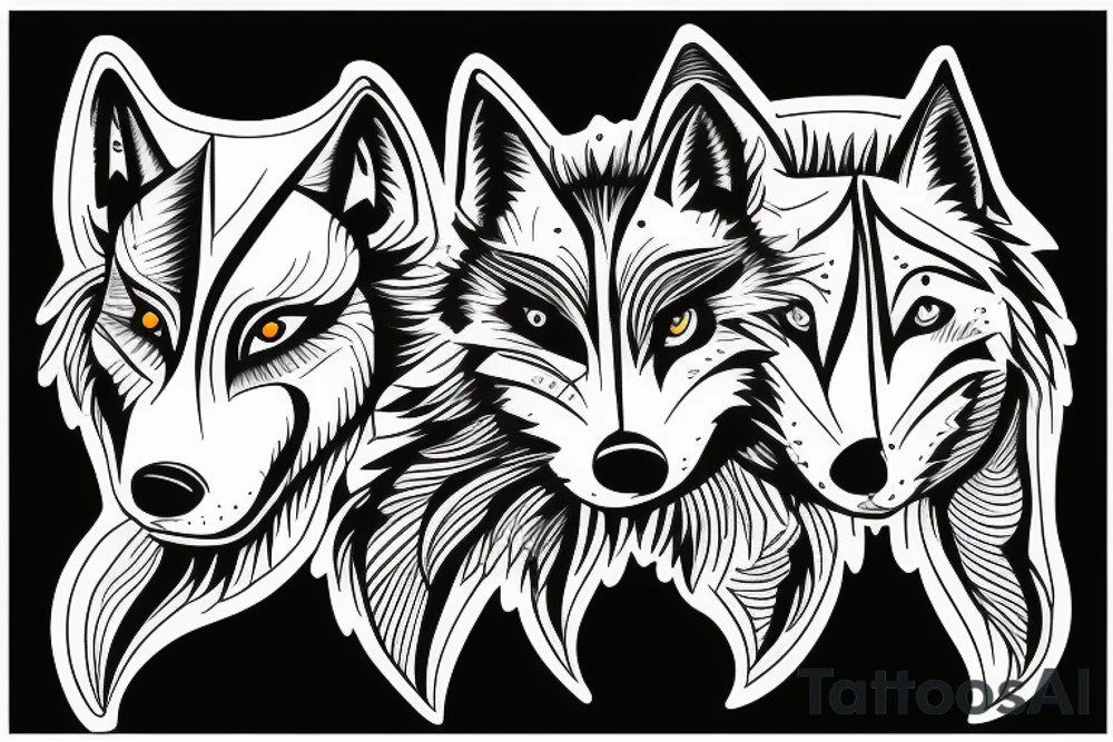 two wolves circling each other tattoo idea