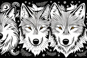 two wolves circling each other tattoo idea