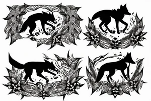 two wolves circling each other tattoo idea