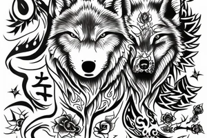 two wolves circling each other tattoo idea