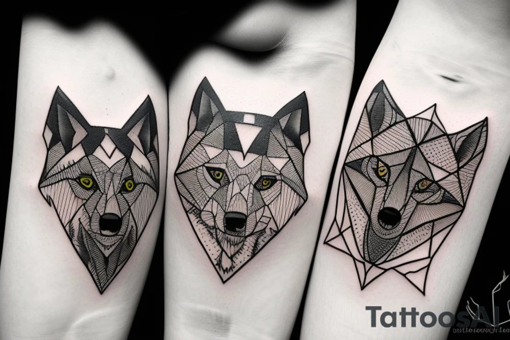 two wolves circling each other tattoo idea
