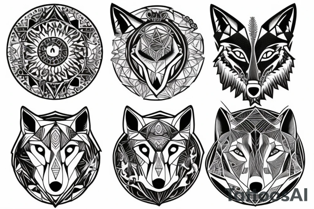 two wolves circling each other tattoo idea