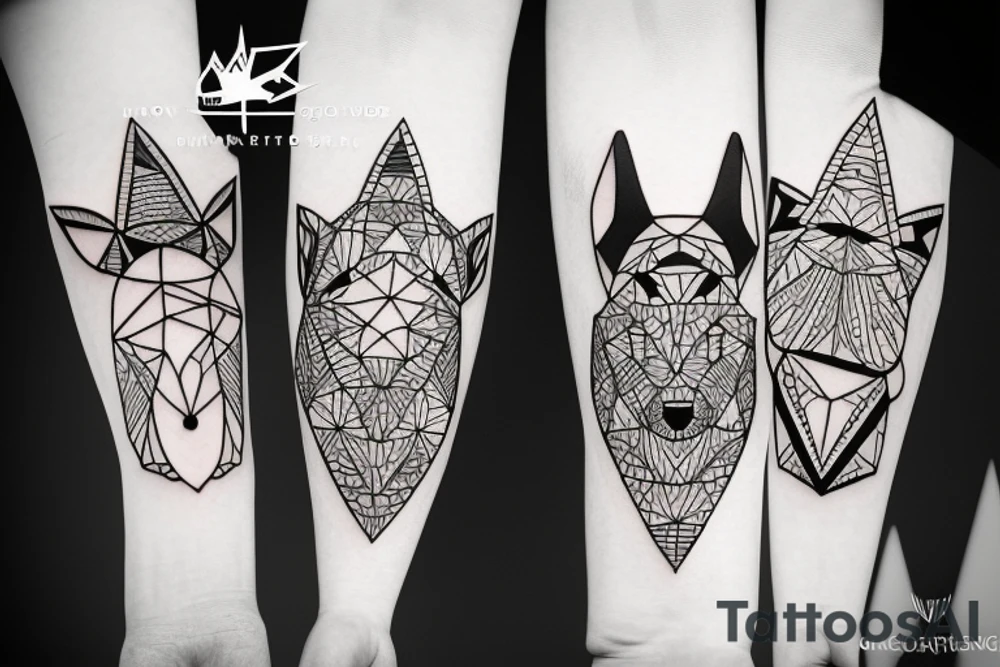 two wolves circling each other tattoo idea