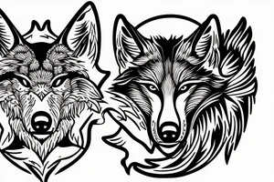 two wolves circling each other tattoo idea