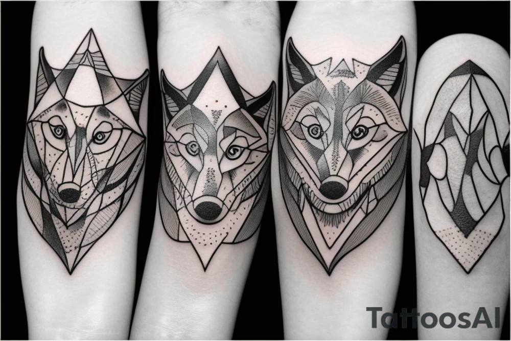 two wolves circling each other tattoo idea