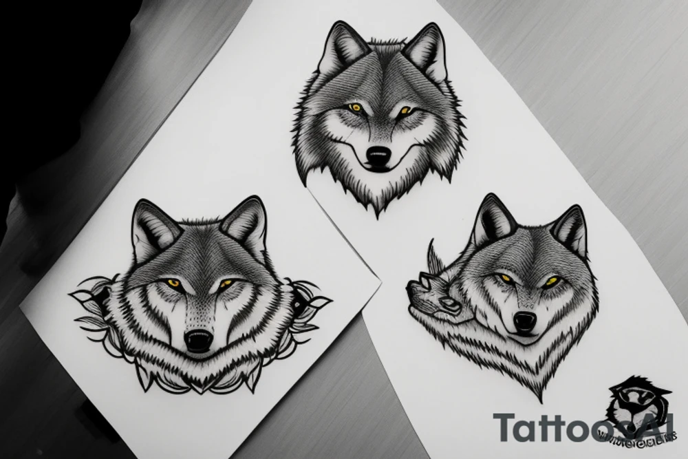 two wolves circling each other tattoo idea