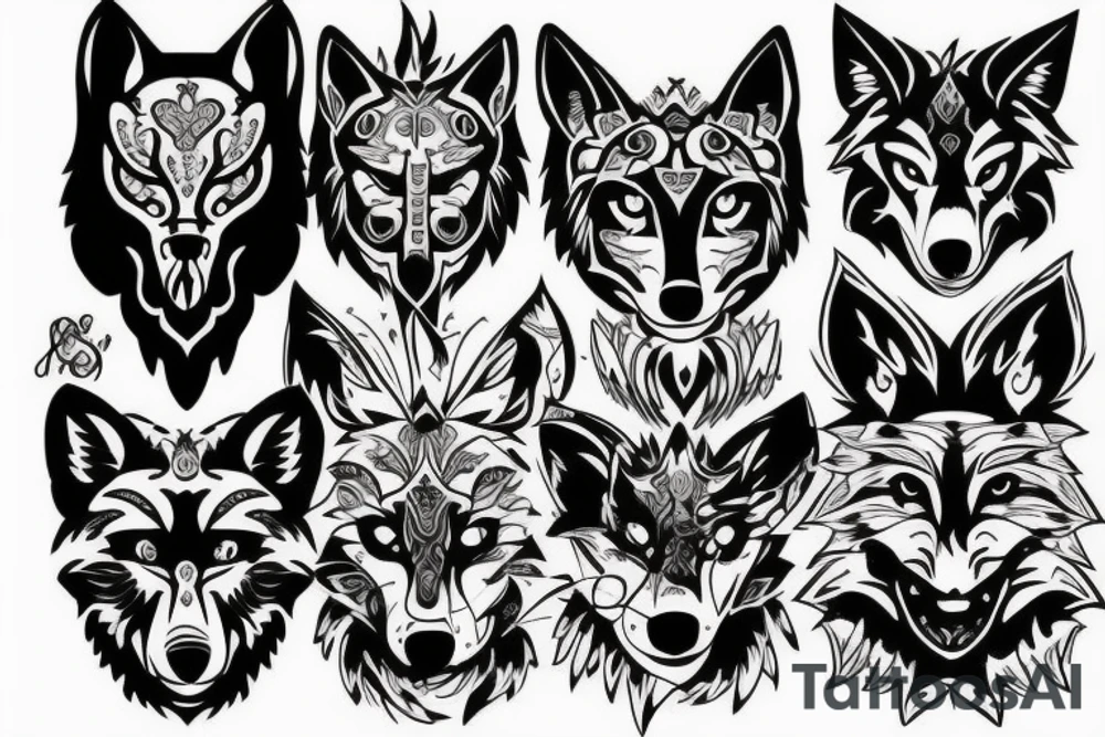 a wolf with two faces tattoo idea