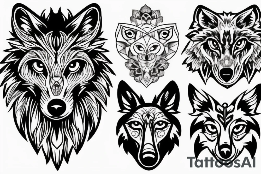 a wolf with two faces tattoo idea