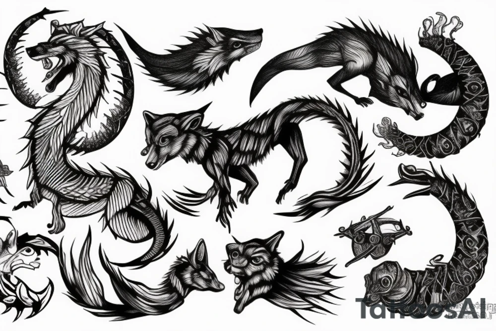 wolf ouroboros tattoo idea