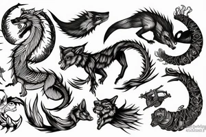 wolf ouroboros tattoo idea
