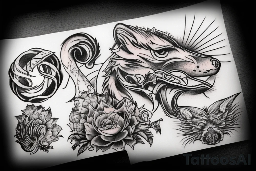 wolf ouroboros tattoo idea